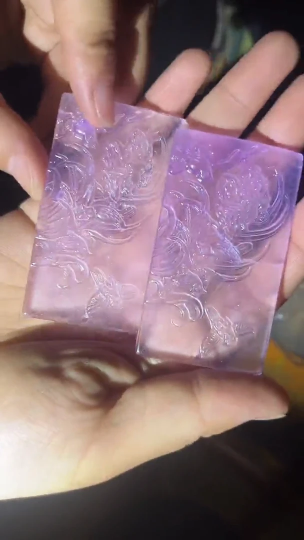 和田玉未镶嵌摆件紫罗兰花鸟牌一个