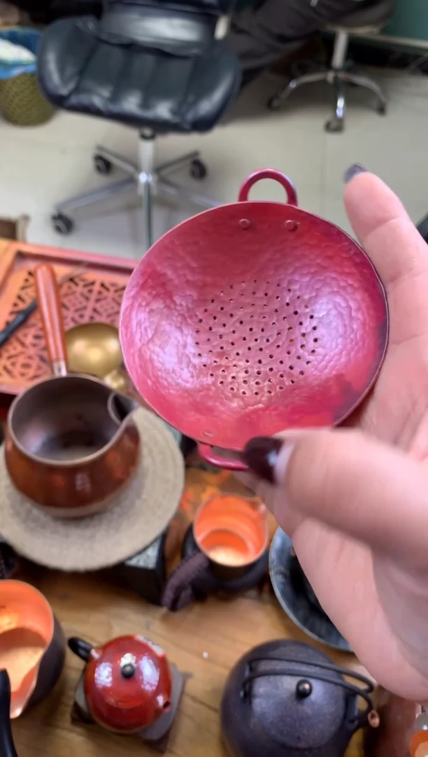 紫铜火烧红小锅茶漏