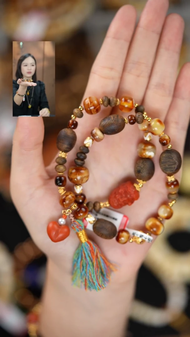 手串沉香双圈s925银