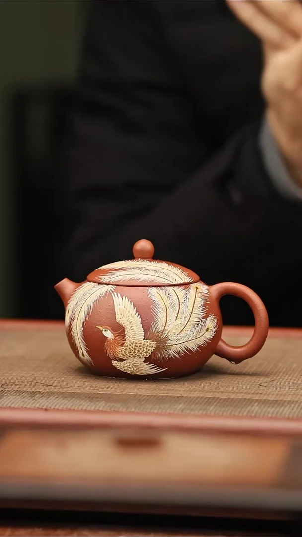 茶壶紫砂新品首发 凤凰  西施 140毫升 生啥朱泥