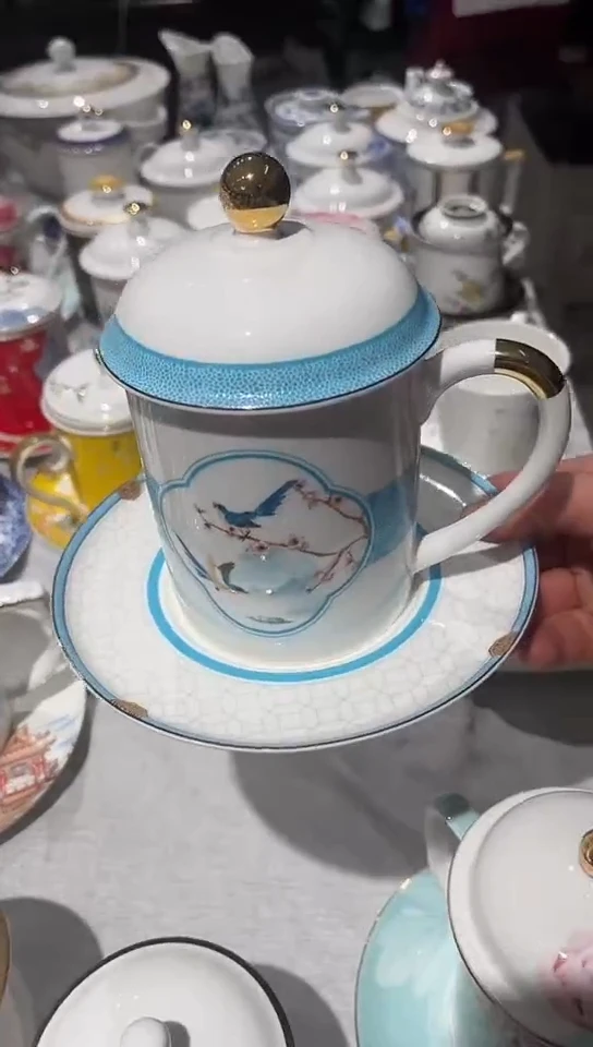 骨瓷盖杯隆达骨瓷