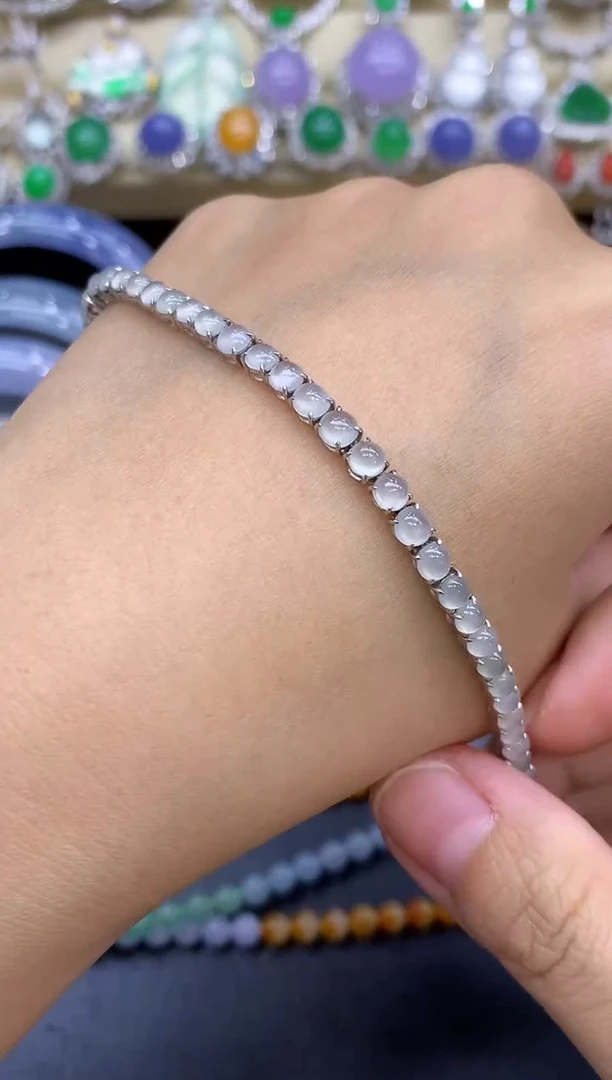 18K金镶嵌手链翡翠373-中国好珍宝