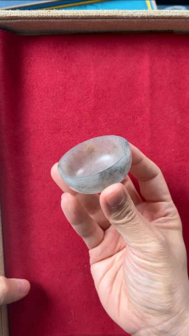 【闪购商品】和田玉摆件未镶嵌青花点墨主人杯