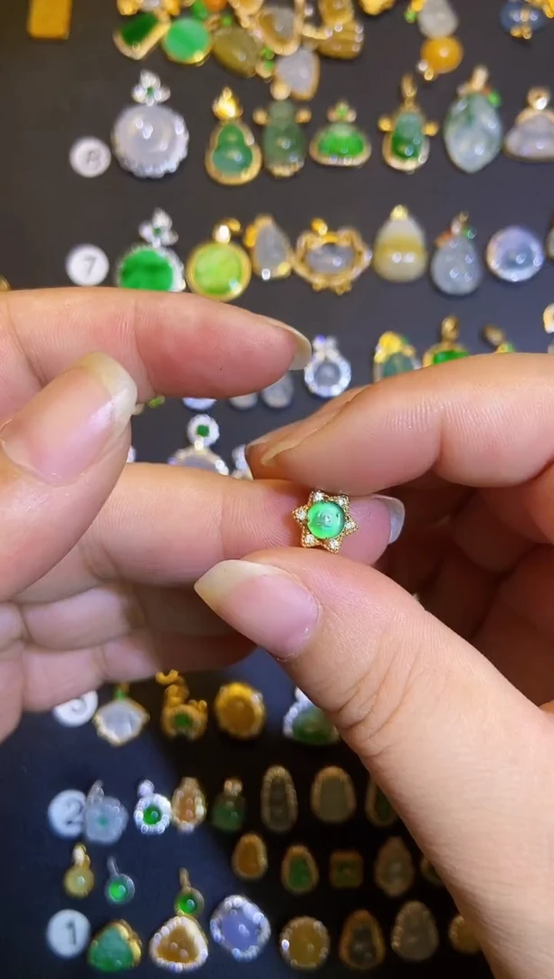 吊坠(不含链)银S925镶嵌翡翠1