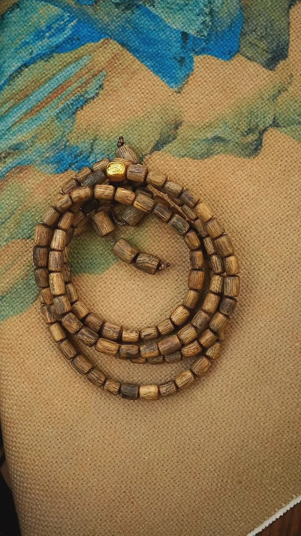 吊坠沉香绿棋直切桶珠棋楠多圈