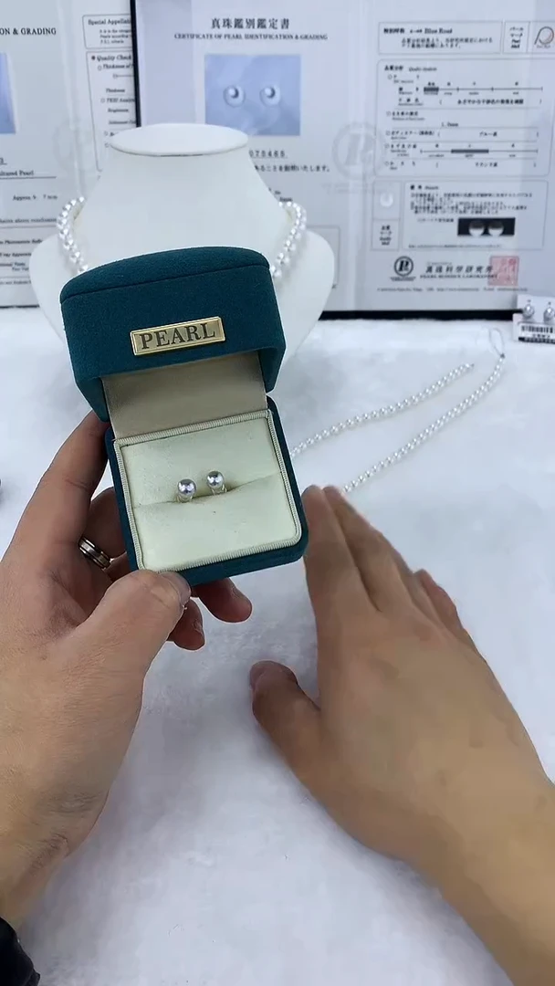 银S925镶嵌AQ海水珍珠海水珍珠耳钉@@YN001