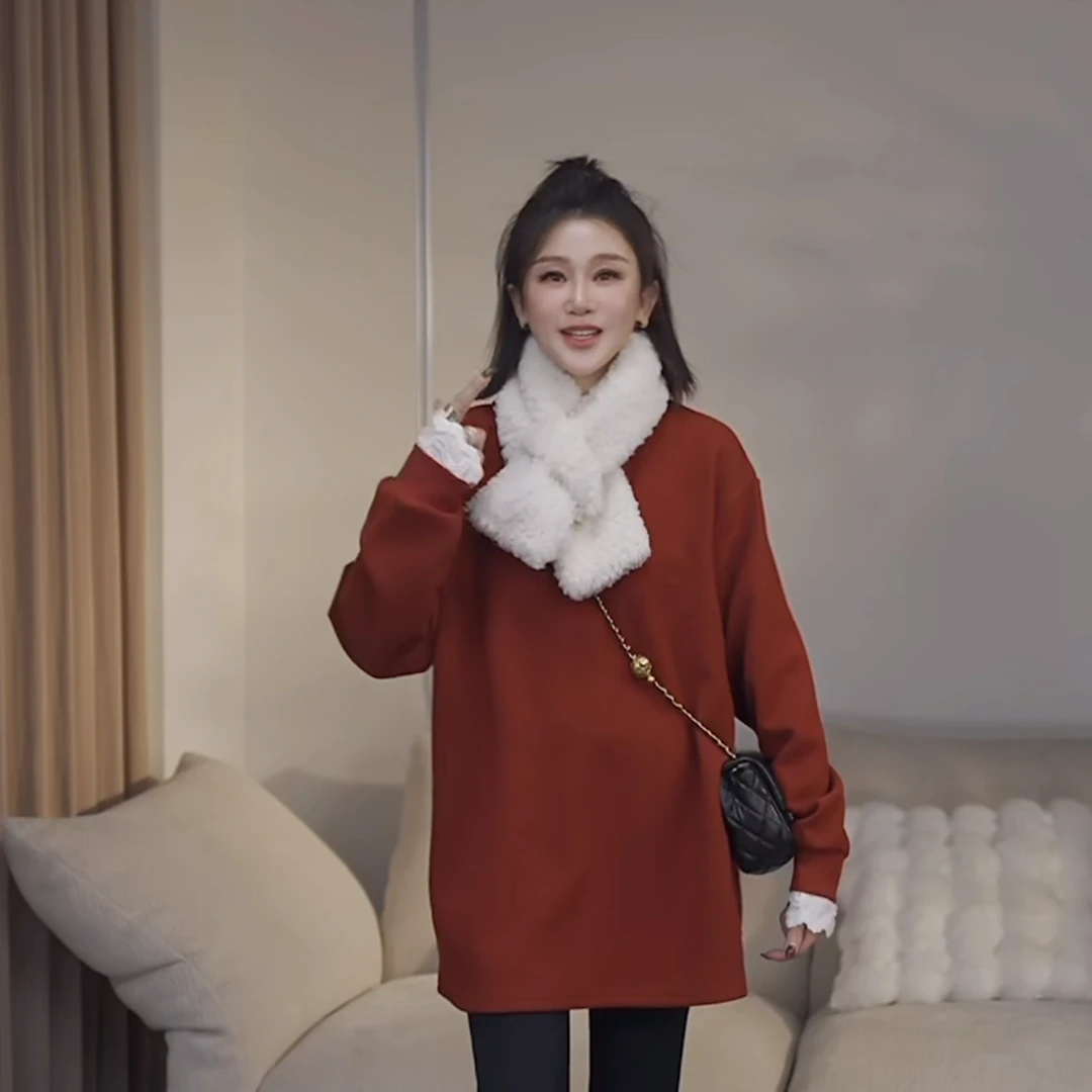 JW/静稳2024冬季新品时尚潮流休闲减龄女款韩版长袖卫衣8885387