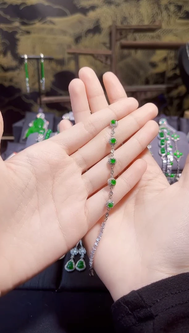 【闪购商品】翡翠手链银S925镶嵌手链