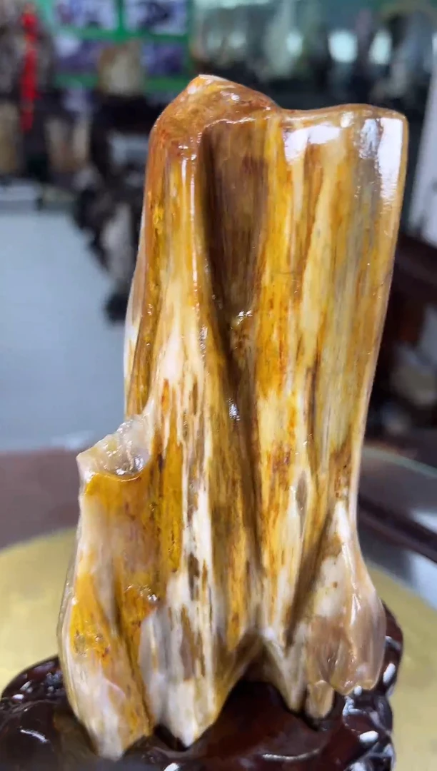 缅甸天然树化玉摆件