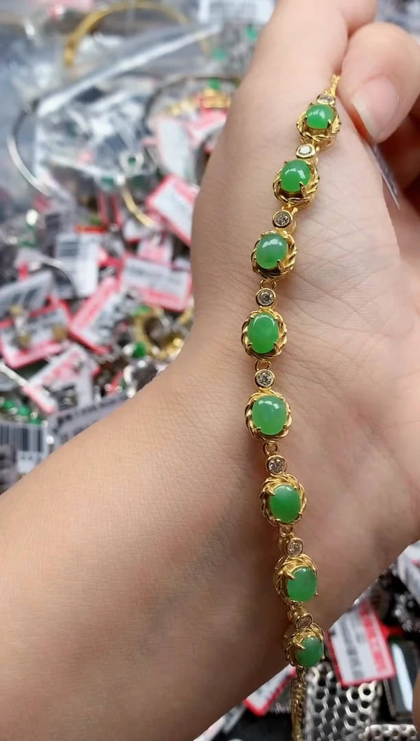 银S925镶嵌戒指翡翠天然A货缅甸翡翠