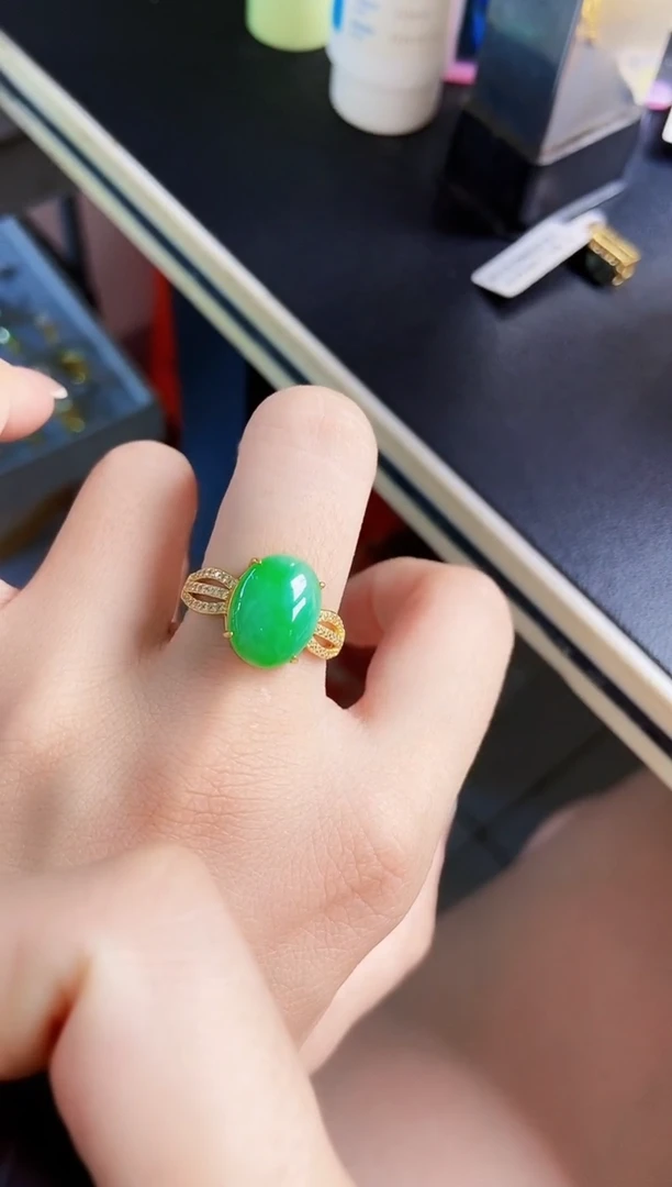 银S925镶嵌戒指翡翠21