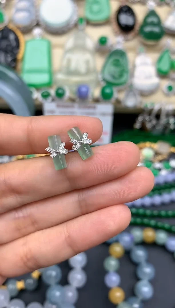 【闪购商品】翡翠耳饰18K金镶嵌73-中国好珍宝