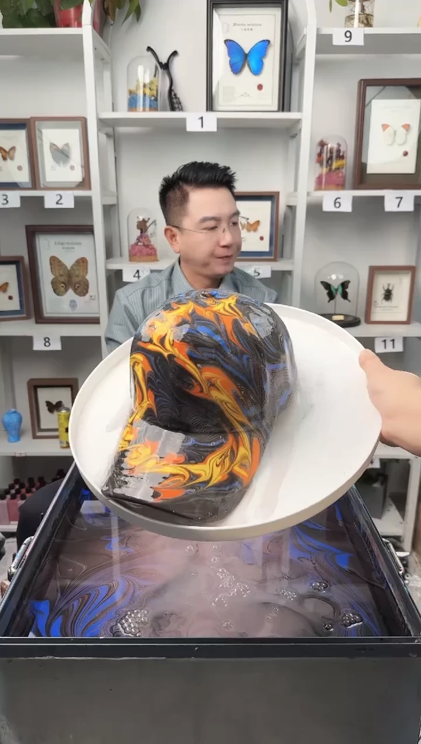 纯棉成人款黑蓝底红金龙