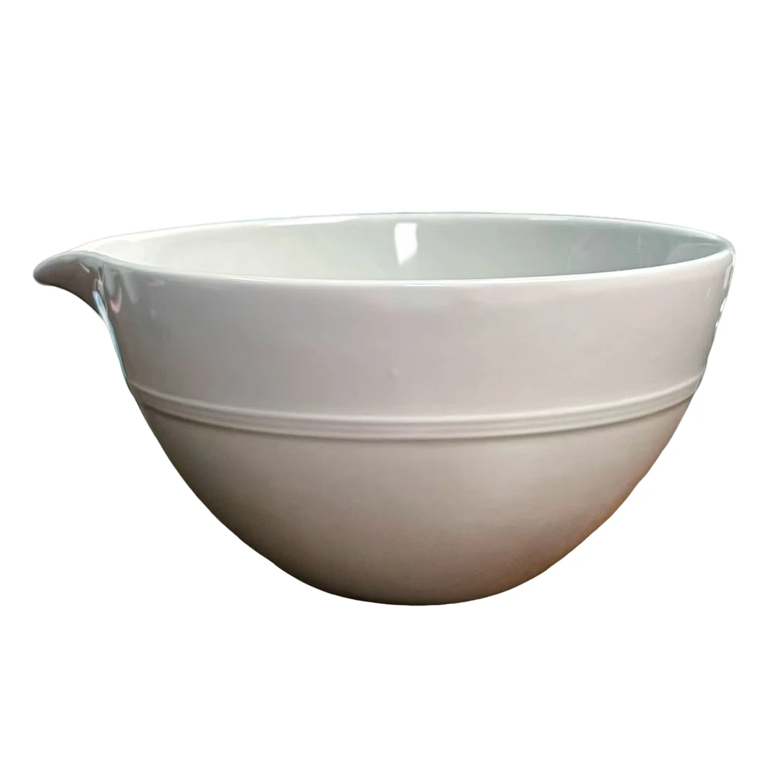 【HRT家】23*12CM 浅灰色异形带嘴大尺寸料理碗 家用汤碗 家用大碗