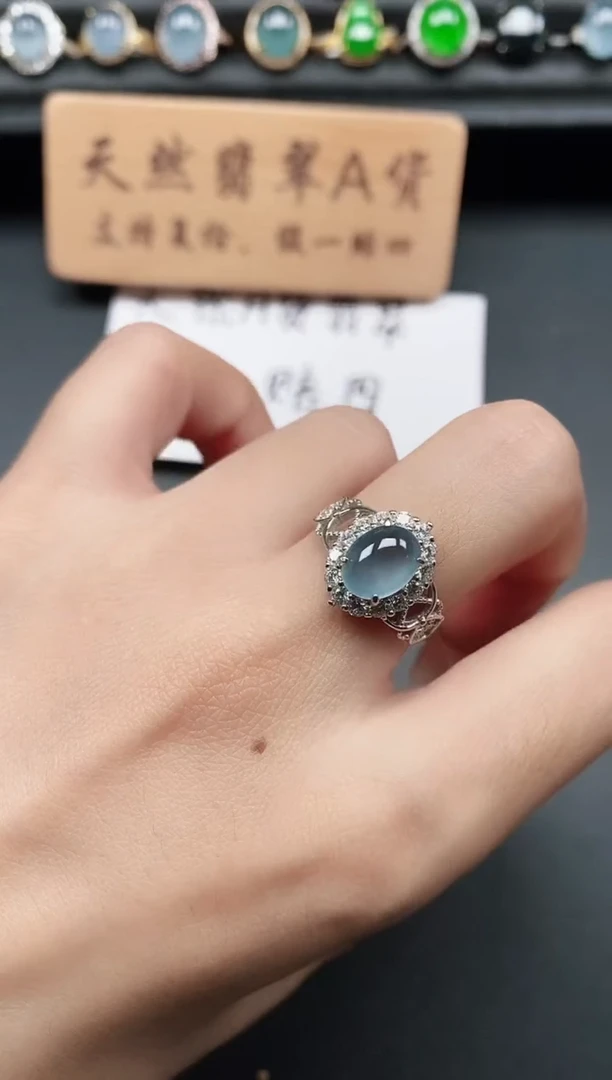 银S925镶嵌戒指翡翠111