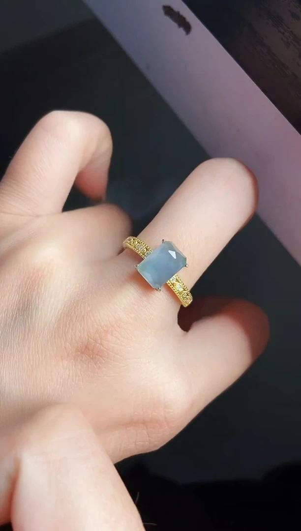 银S925镶嵌戒指翡翠12