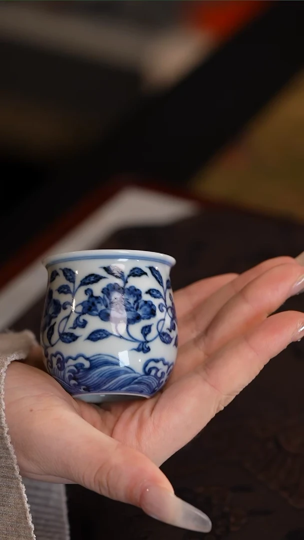 古官青玉山茶花闻香杯