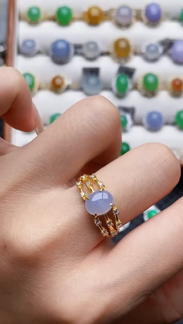 银S925镶嵌戒指翡翠6143