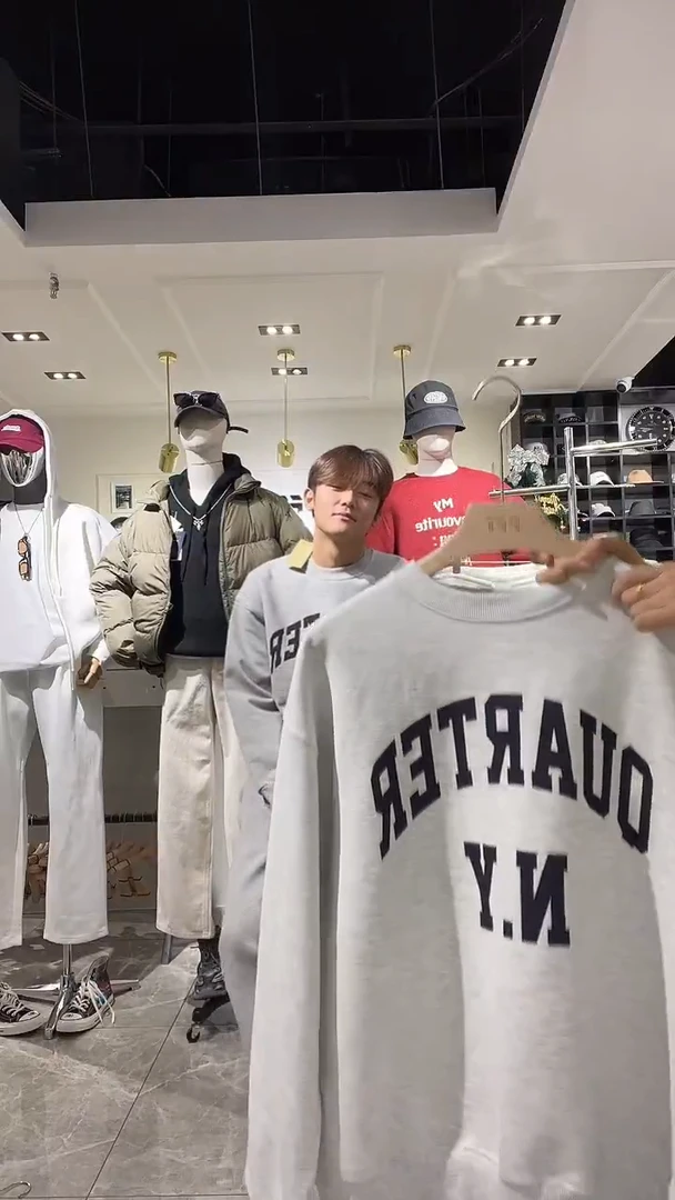 套头款男士秋冬圆领卫衣