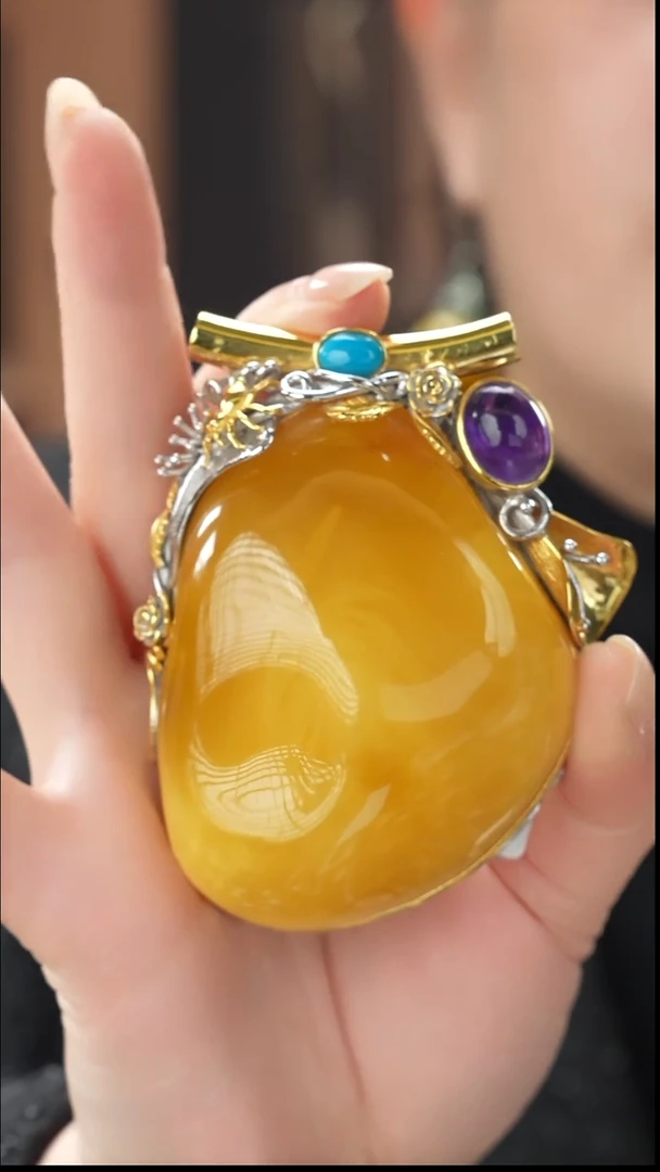 琥珀吊坠(不含链)未镶嵌精品蜜蜡吊坠