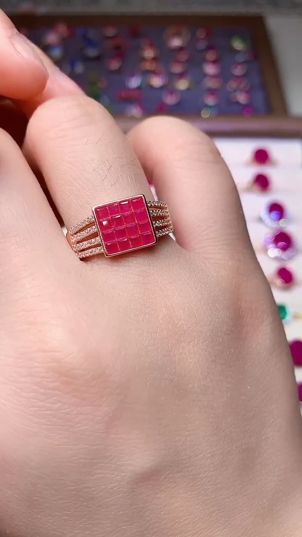 【闪购商品】红宝石戒指银S925镶嵌000