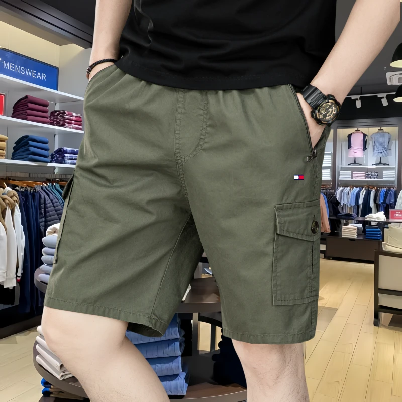 正品Tommy汤米工装短裤纯棉夏季时尚休闲五分裤口袋宽松休闲裤男