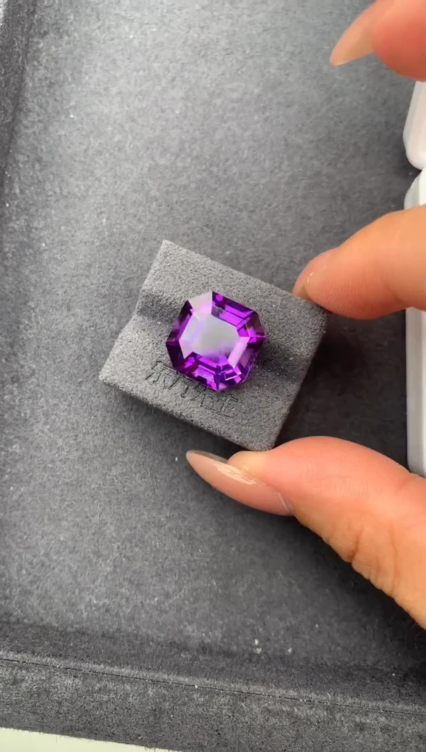 未镶嵌珠宝半成品紫晶9.7ct紫水晶 定制  FE
