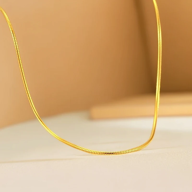 【地板价】赛菲尔万足®足金爆闪蛇骨链抽拉爱心扣链条礼物