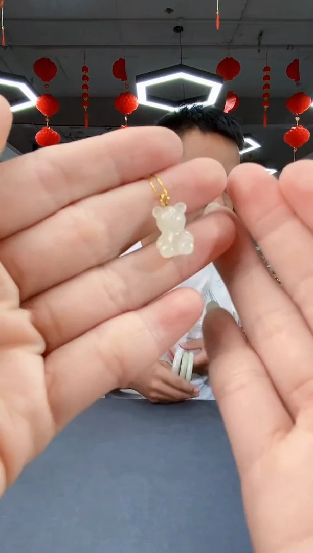 和田玉18K金镶嵌颈饰yp