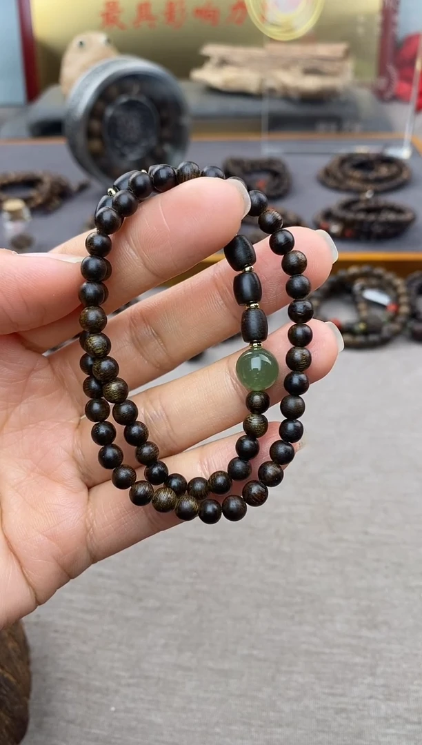 【闪购商品】沉香手串顺化紫棋05+白棋8颗 双圈沉水