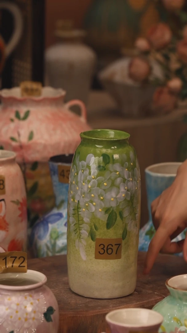陶瓷367景德镇设计师手作花器摆件侘寂风