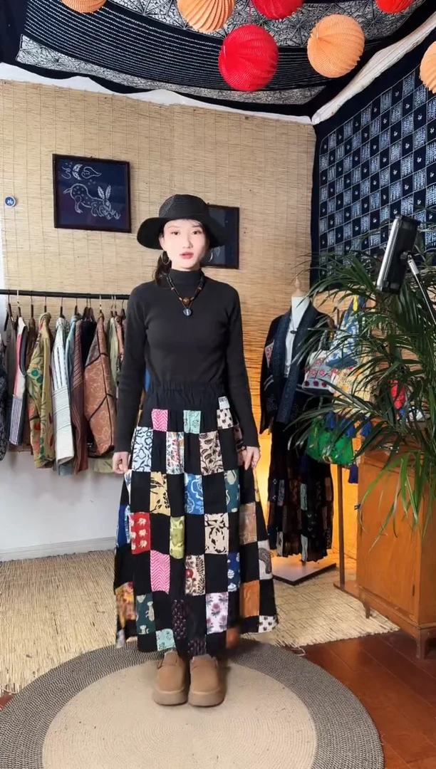 【闪购商品】设计师款黑百福裙子