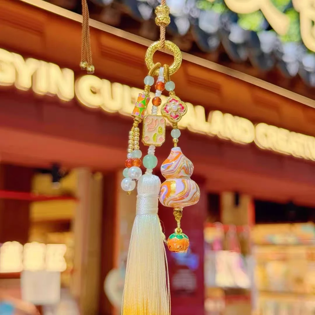 灵隐福禄降铃紫色渐变大漆葫芦铃铛挂件包挂汽车挂件景区文创礼物