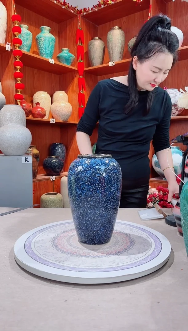 瓶陶瓷花瓶 无花  紫水晶中号