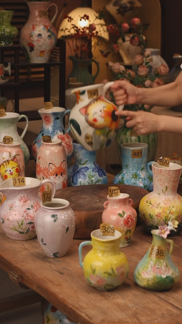 陶瓷景德镇设计师手作花器摆件侘寂风340