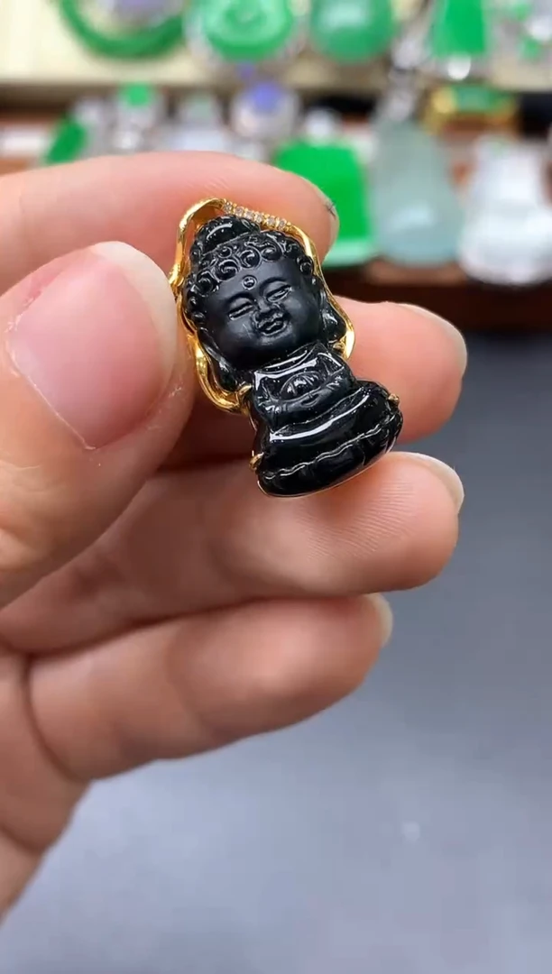 颈饰18K金镶嵌翡翠538-中国好珍宝