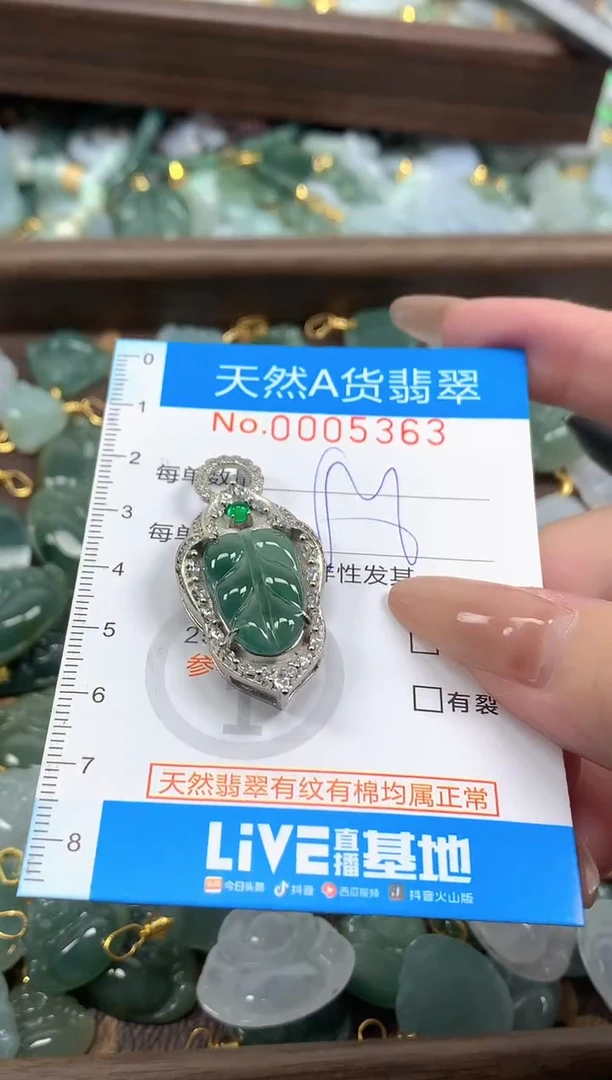 颈饰未镶嵌翡翠y*n净货挂件-5363