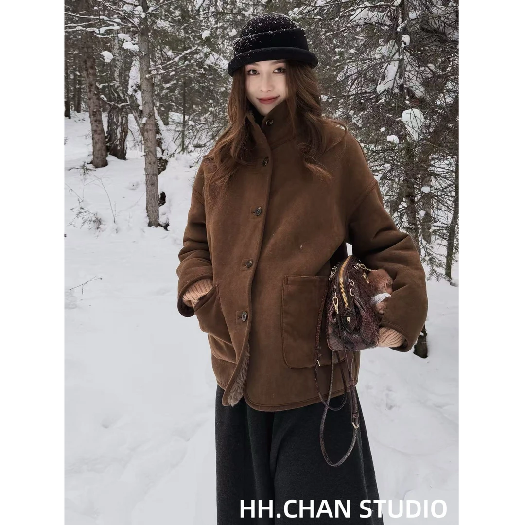 HH.CHAN“游牧主”100%绵羊毛冬季双面设计加厚保暖外套HH55J41303