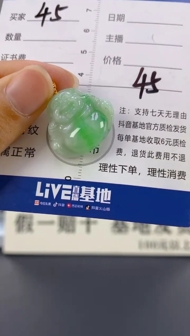 【闪购商品】翡翠颈饰18K金镶嵌天然A货翡翠