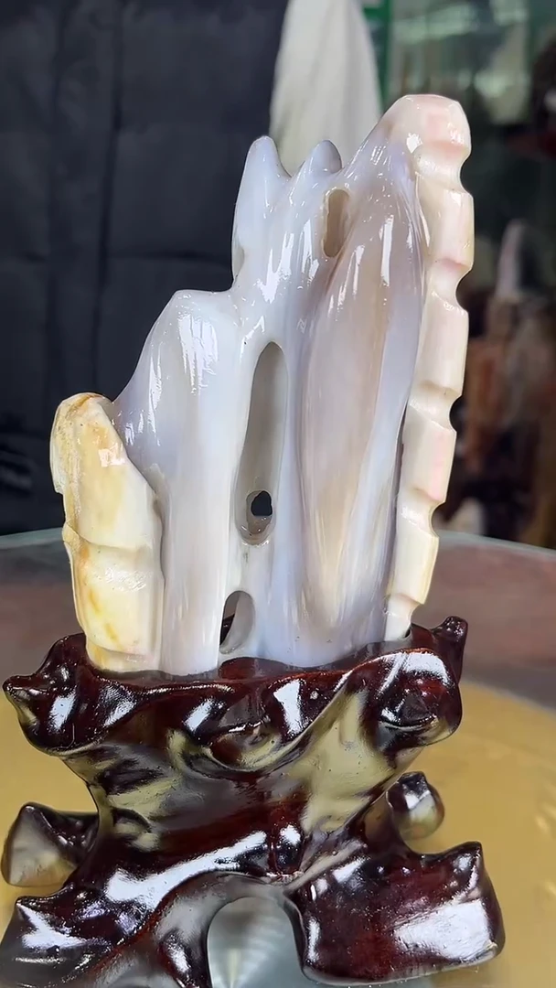 缅甸天然树化玉摆件