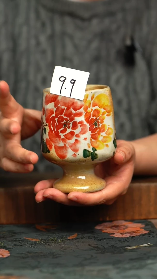 杯釉下彩手工手绘同款陶器