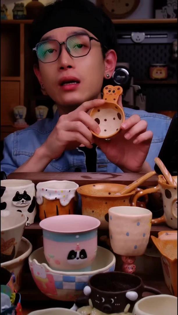 杯子陶景德镇可爱设计师款陶瓷