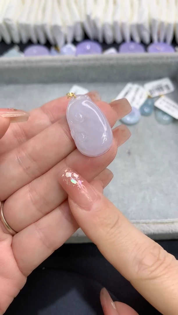 吊坠(不含链)18K金镶嵌翡翠11111111111