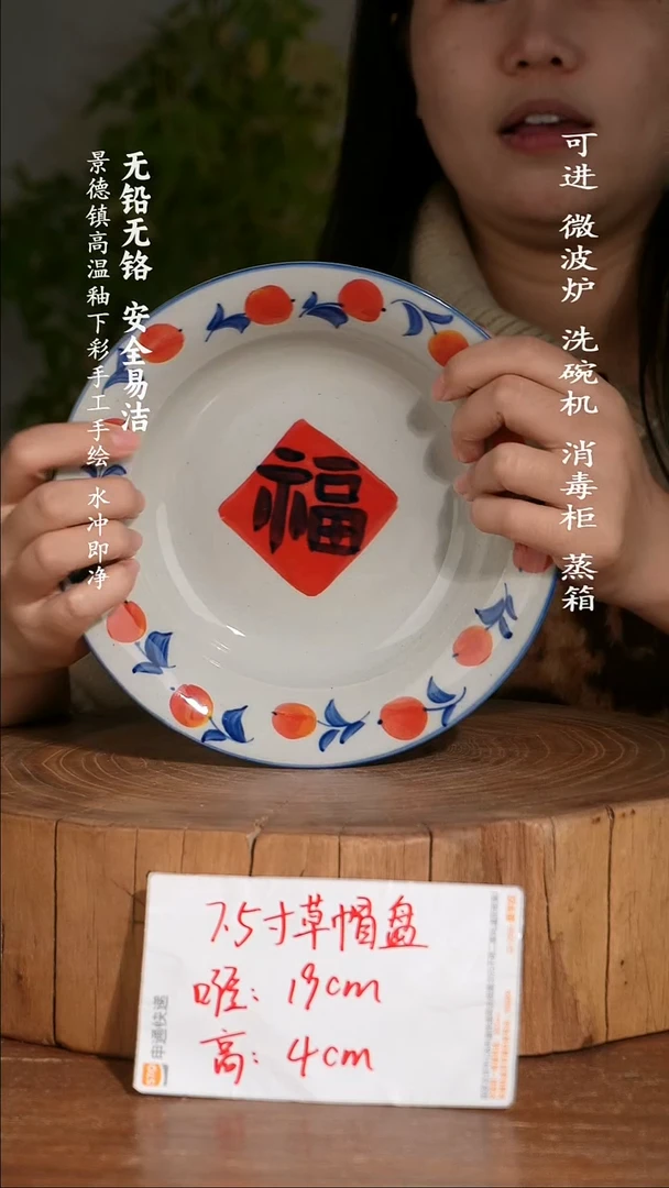 碗陶瓷景德镇高温瓷釉下彩手绘陶瓷