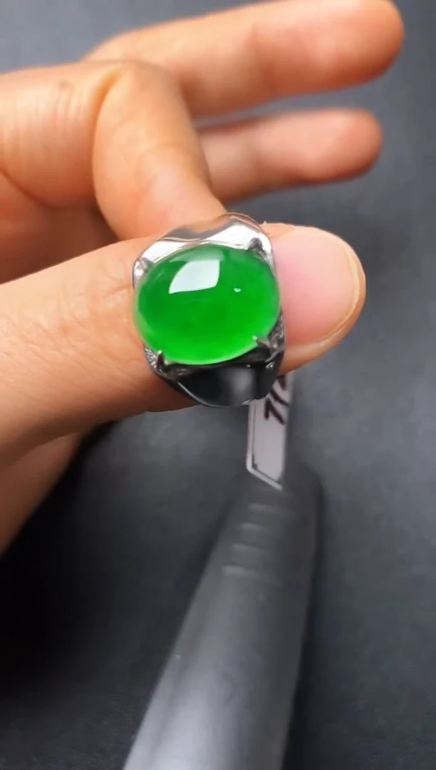 银S925镶嵌戒指翡翠2222222