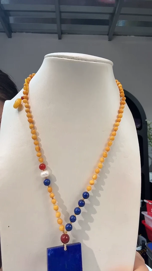 蜜蜡项链未镶嵌优0155 约4mm