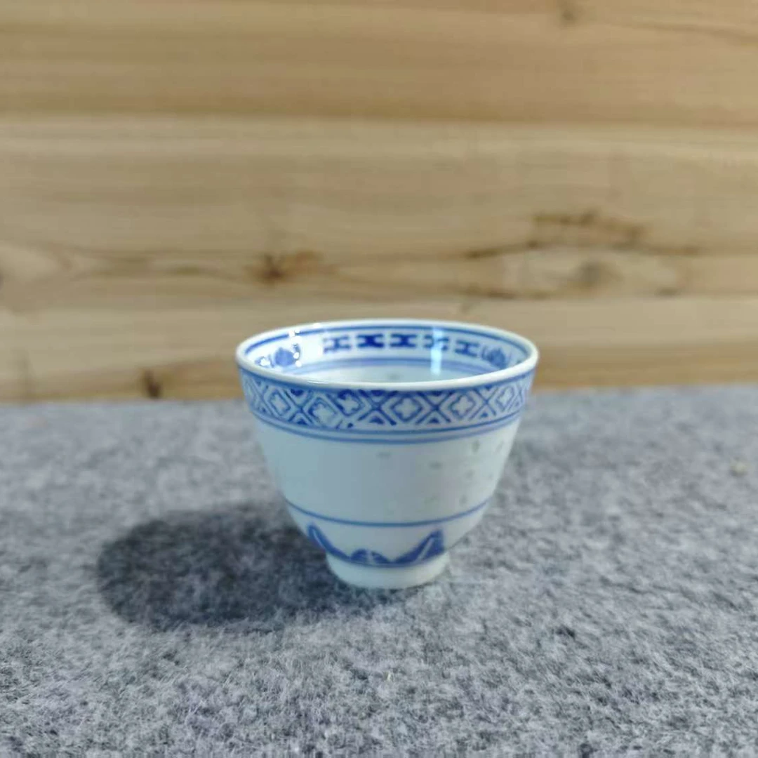 艺术陶瓷 陶瓷杯 青花玲珑茶杯
