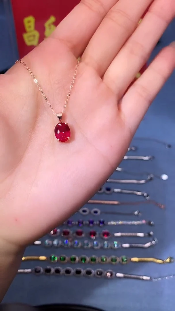 【闪购商品】红宝石吊坠(赠链)银S925镶嵌111111