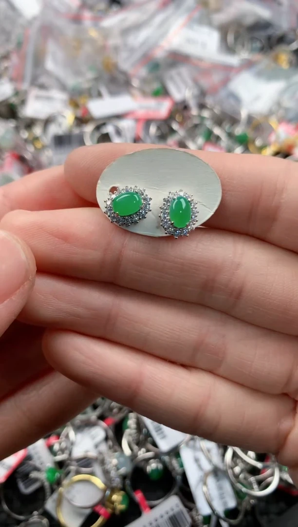 银S925镶嵌戒指翡翠1          8