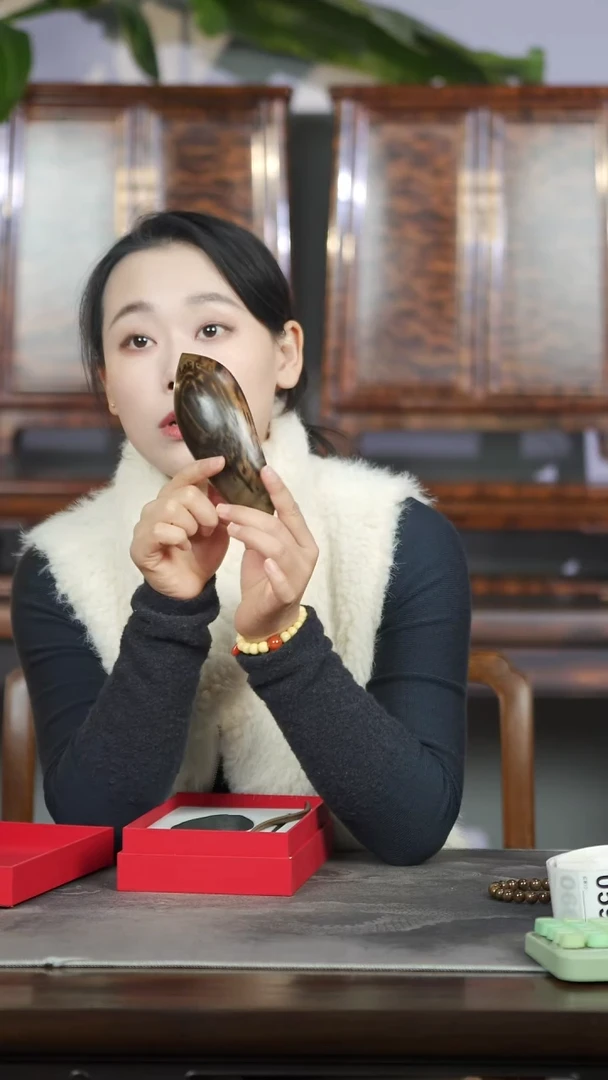 金丝楠精工荷花瓣茶则套装059